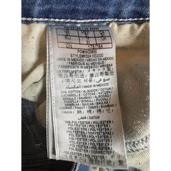 G by guess mid rise jeans size 31 stretch medium wash cuffed Y2K - Picture 11 of 14